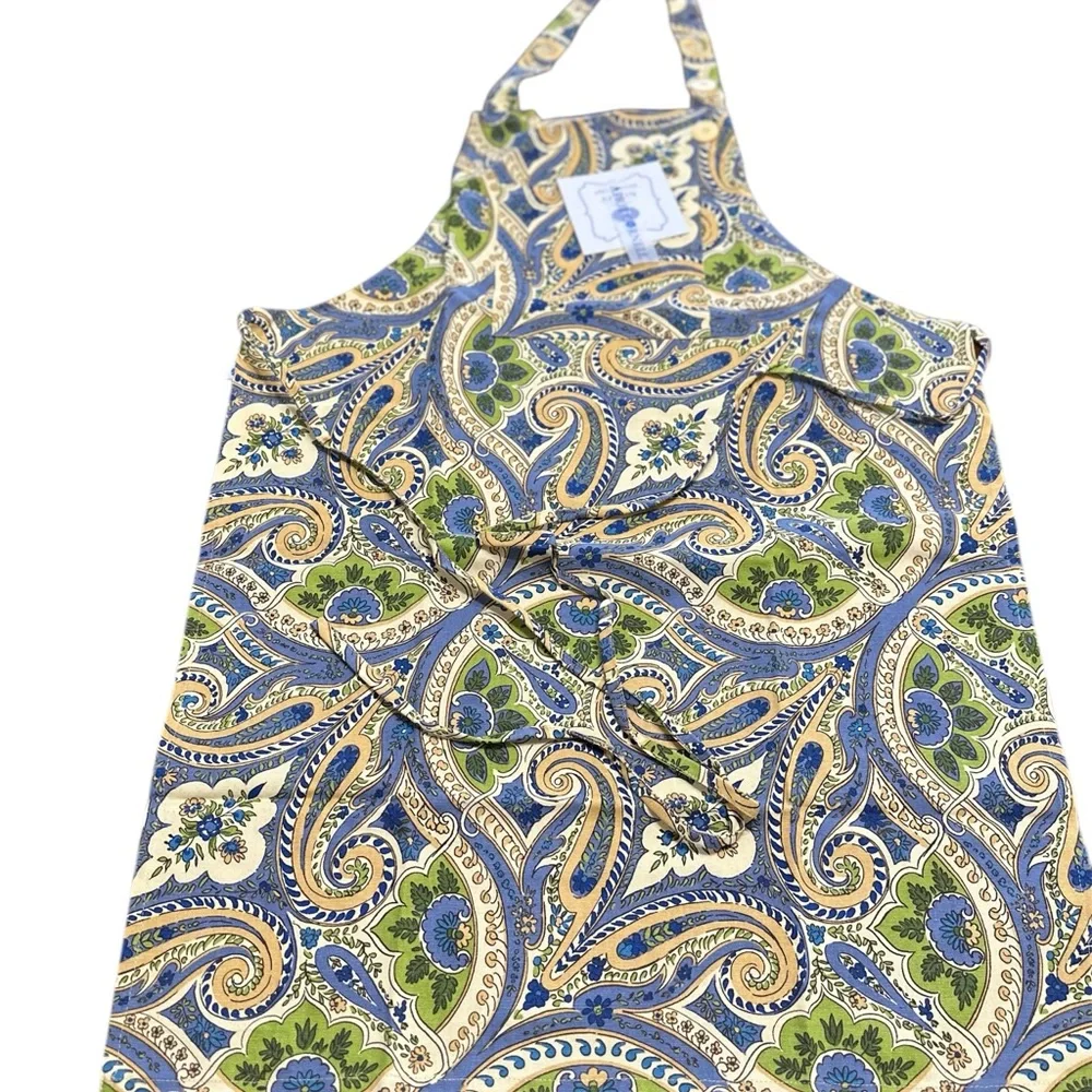 NEW April Cornell PAISLEY Design Chef’s Apron with Front Pocket